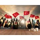 Türk Bayraklı Çocuklar Duvar Kumaşı