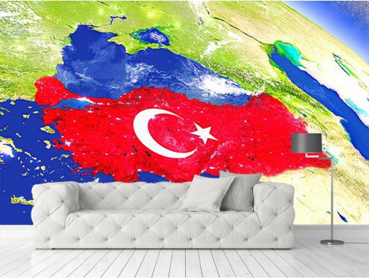 Türk Bayrağı Duvar Kumaşı