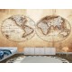 Antik Dünya Haritası  Duvar Kumaşı